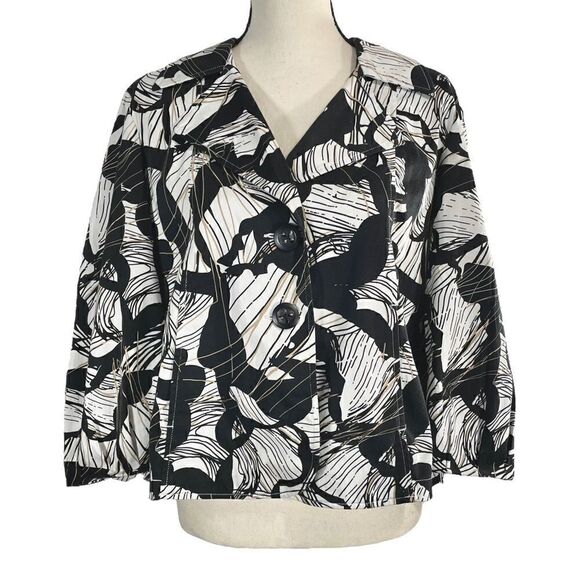 Tribal Abstract Button Up Long Sleeve Blazer Jacket - Picture 1 of 8